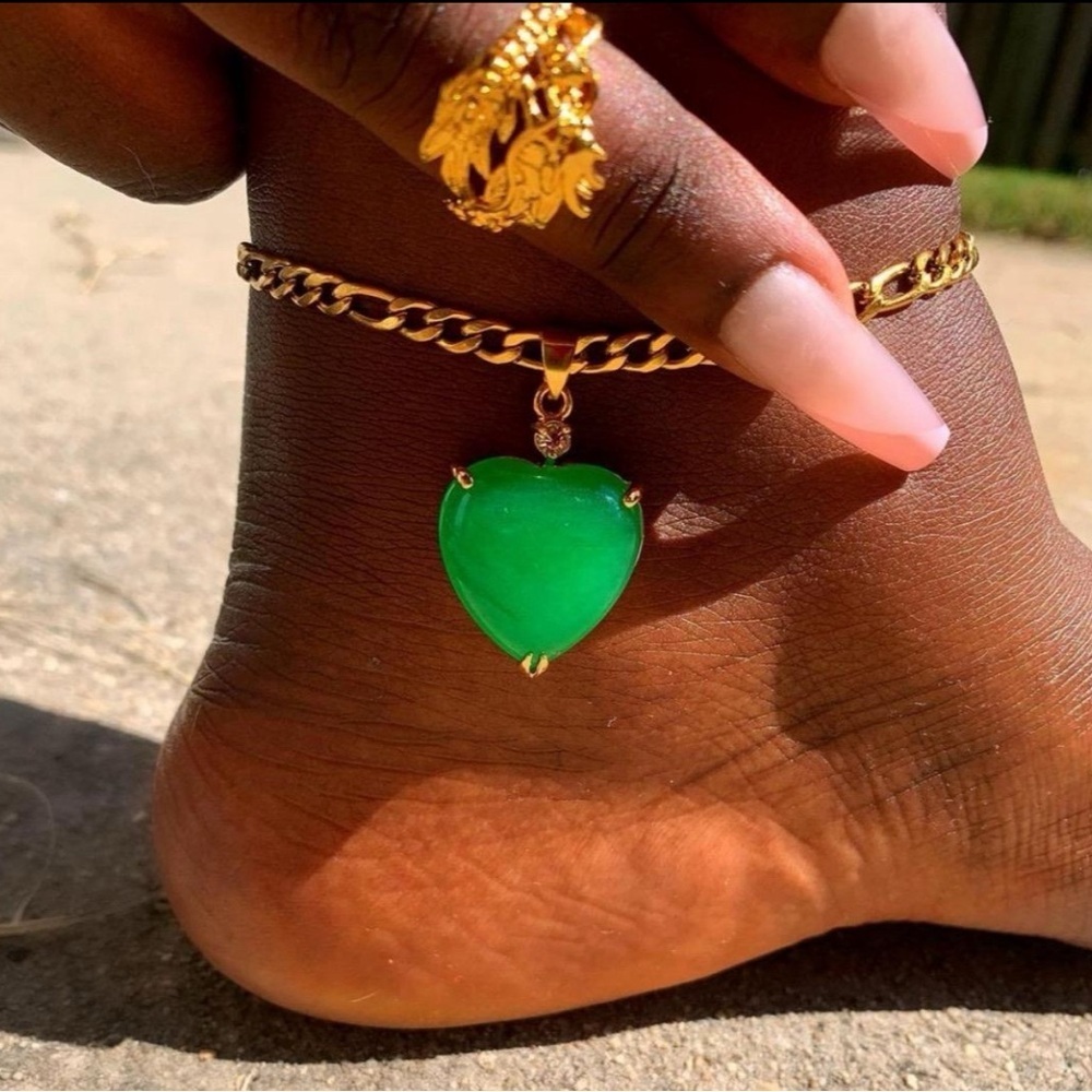 Heart Figaro anklet